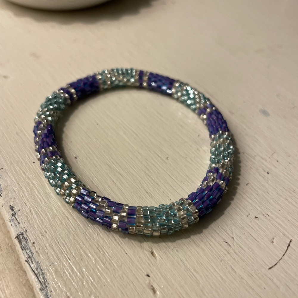 Blue and purple lily and Laura bracelet